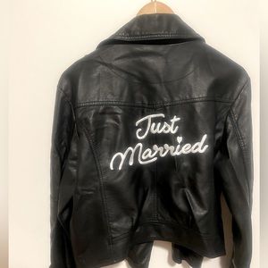 David’s Bridal just married leather jacket size large